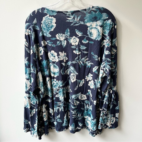 Lucky Brand viscose linen floral t-shirt - Picture 4 of 7